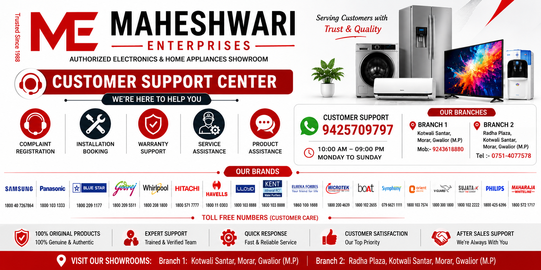 Maheshwari Enterprises customer support center details