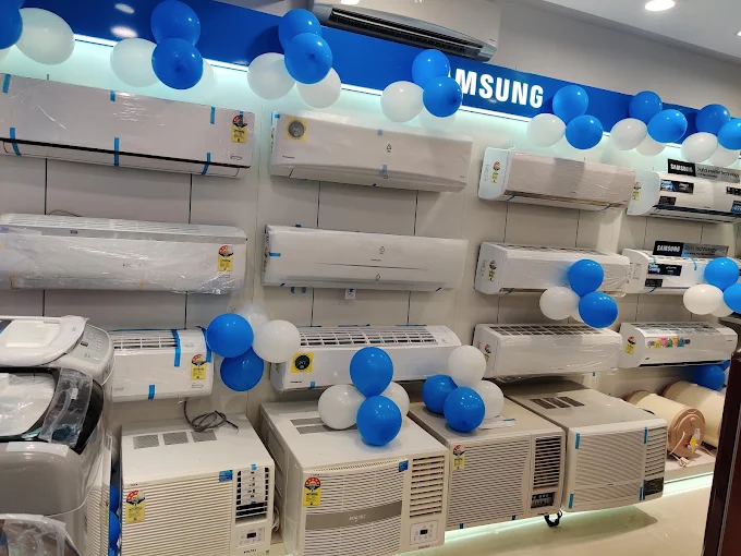 Air conditioner display at the Radha Plaza Showroom