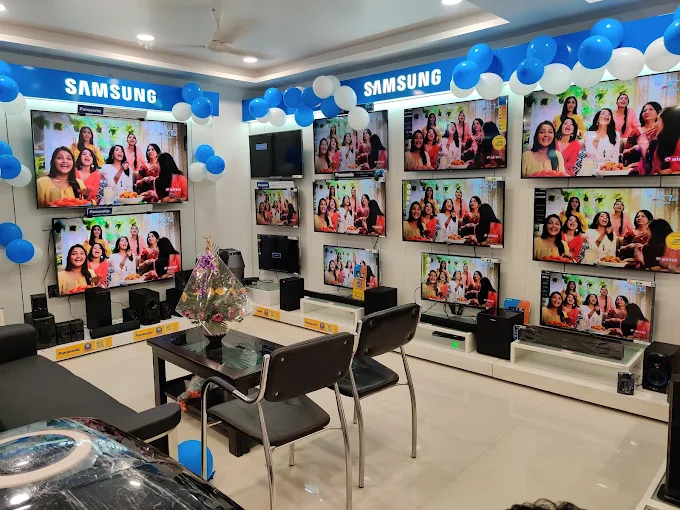 Television wall at the Radha Plaza Showroom